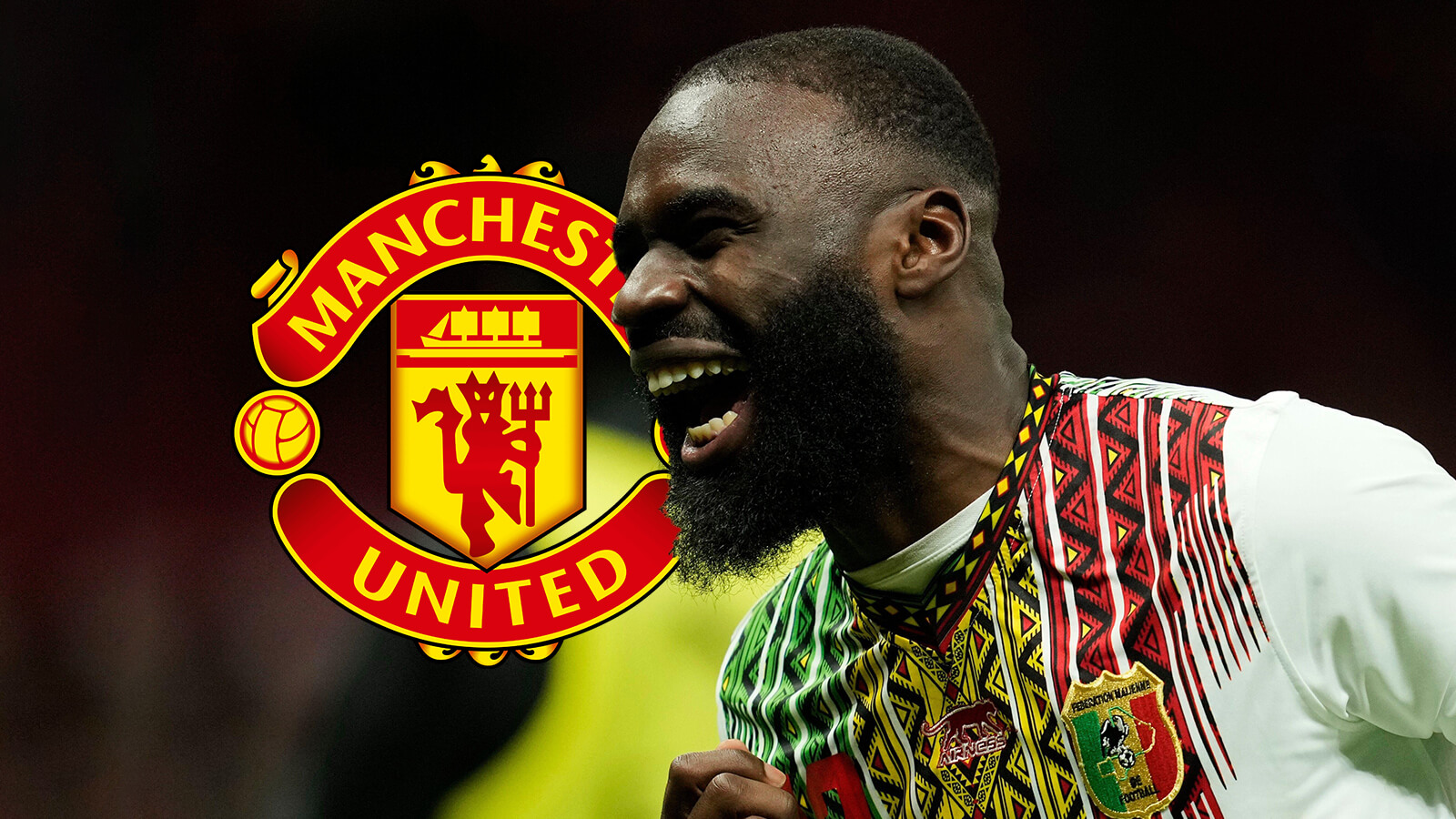 F365 Mady Sinayoko celebrates with Man utd badge 1