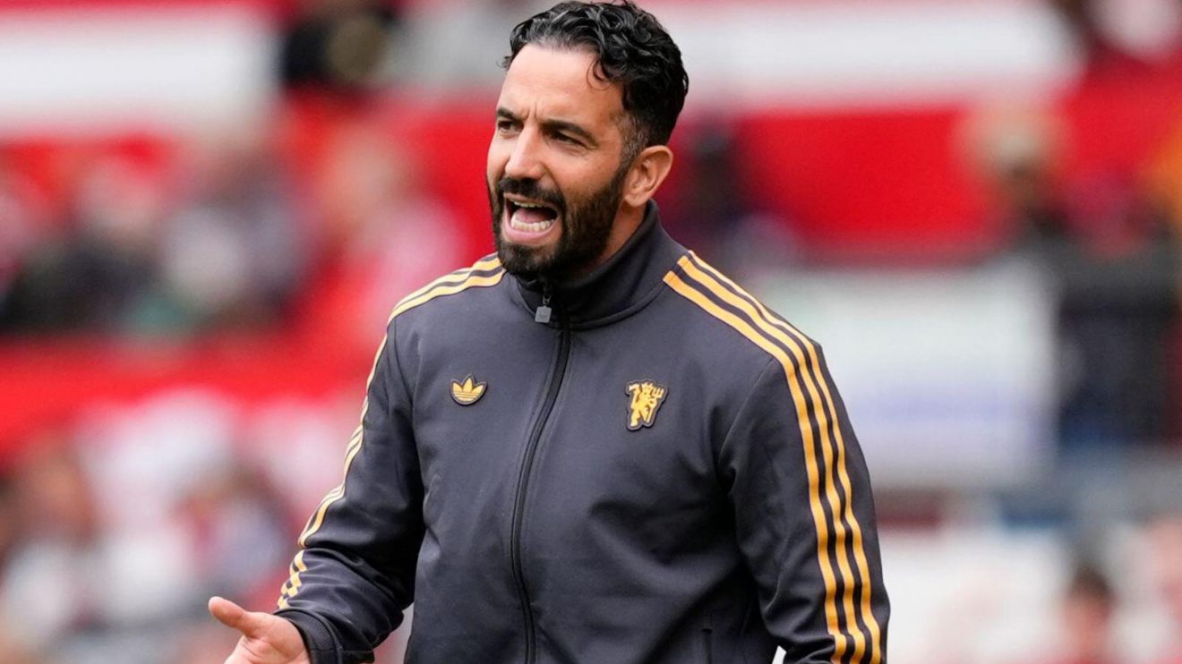 Man Utd boss Ruben Amorim during a match