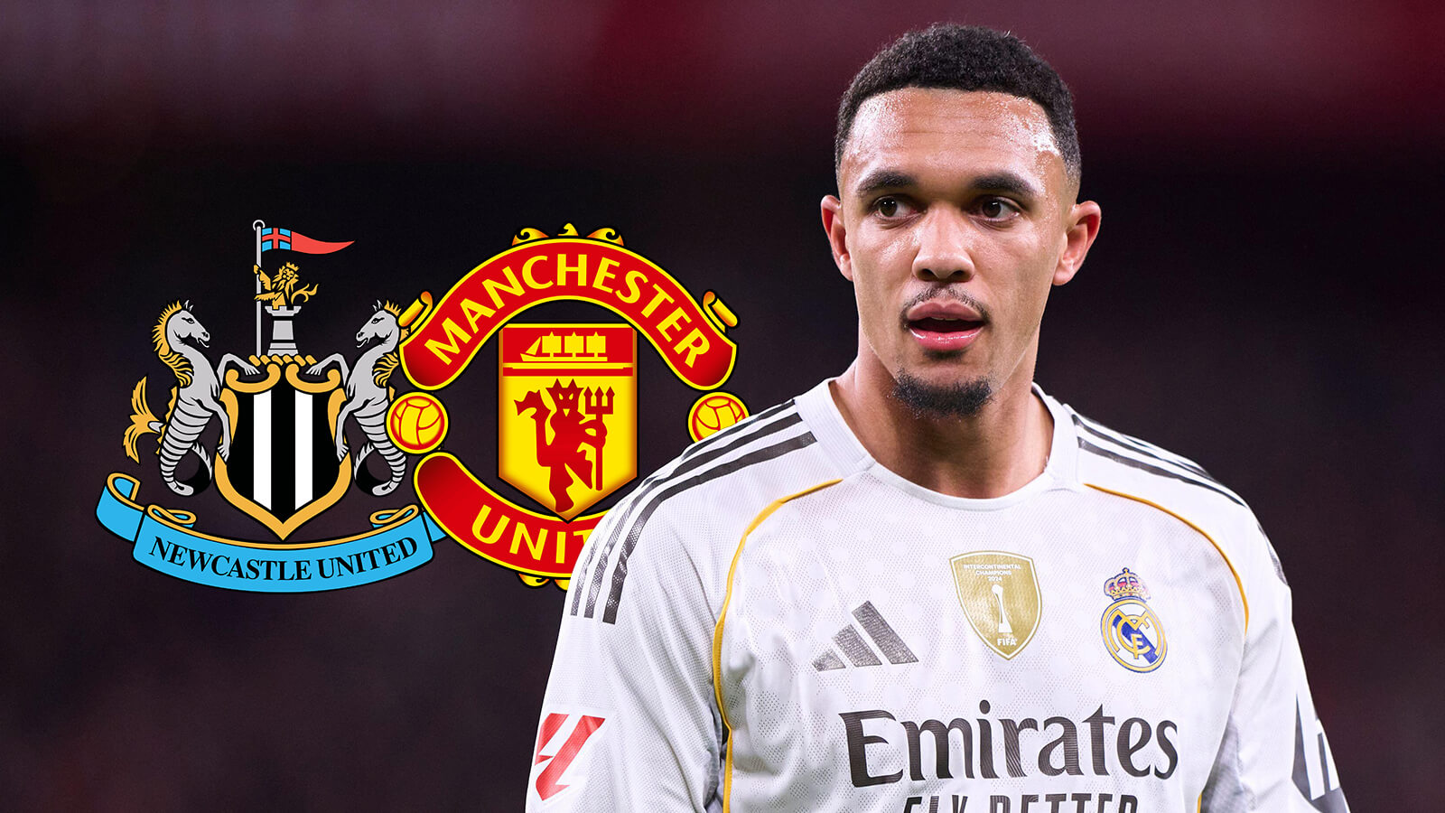 F365 Trent Alexander Arnold with Man utd Newcastle badges 1