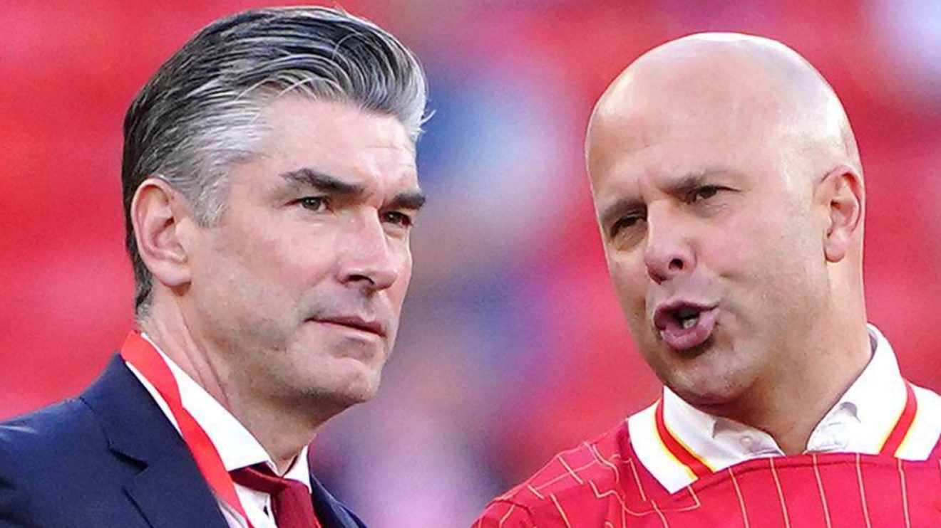 Liverpool sporting director Richard Hughes and head coach Arne Slot