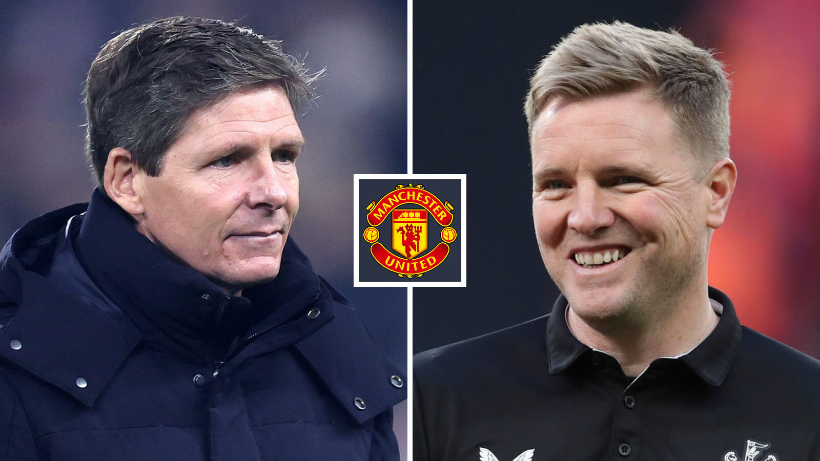 Two Images Collage Oliver Glasner Eddie Howe