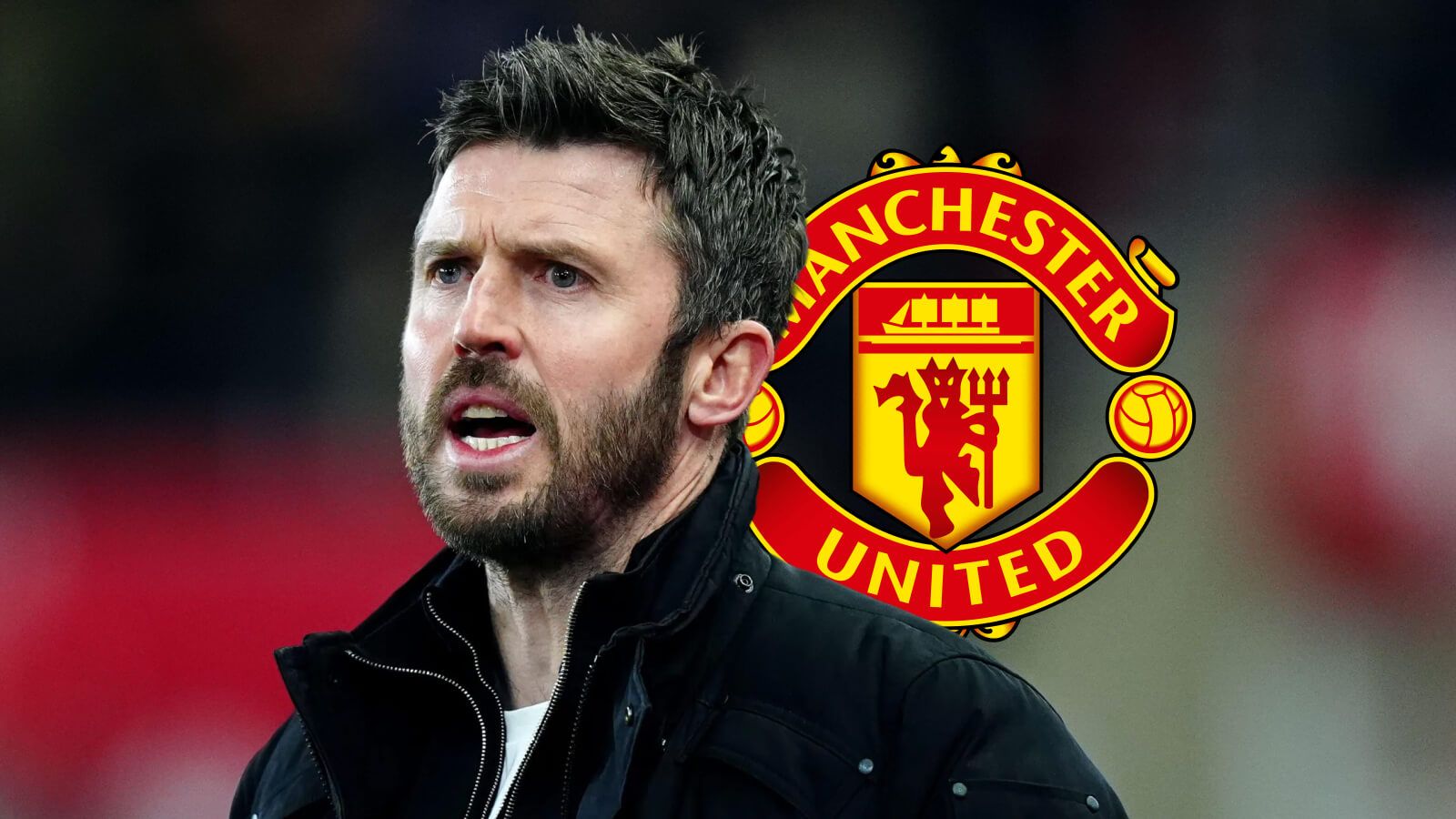 Michael Carrick with Man utd badge