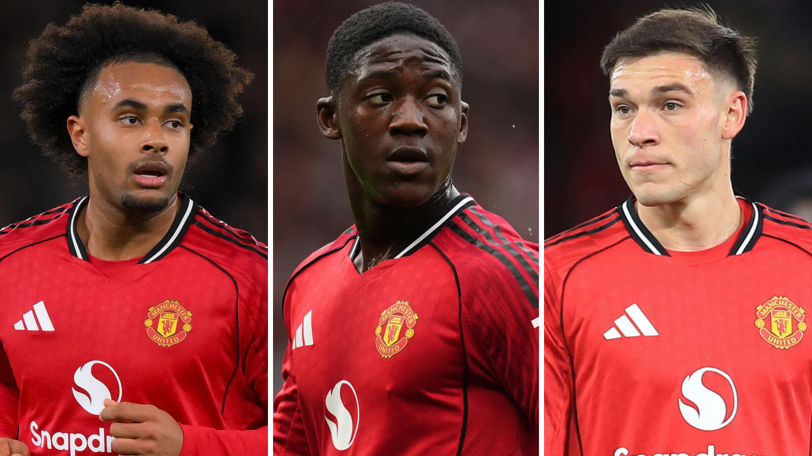 Three Images Collage Joshua Zirkzee Kobbie Mainoo Manuel Ugarte 1