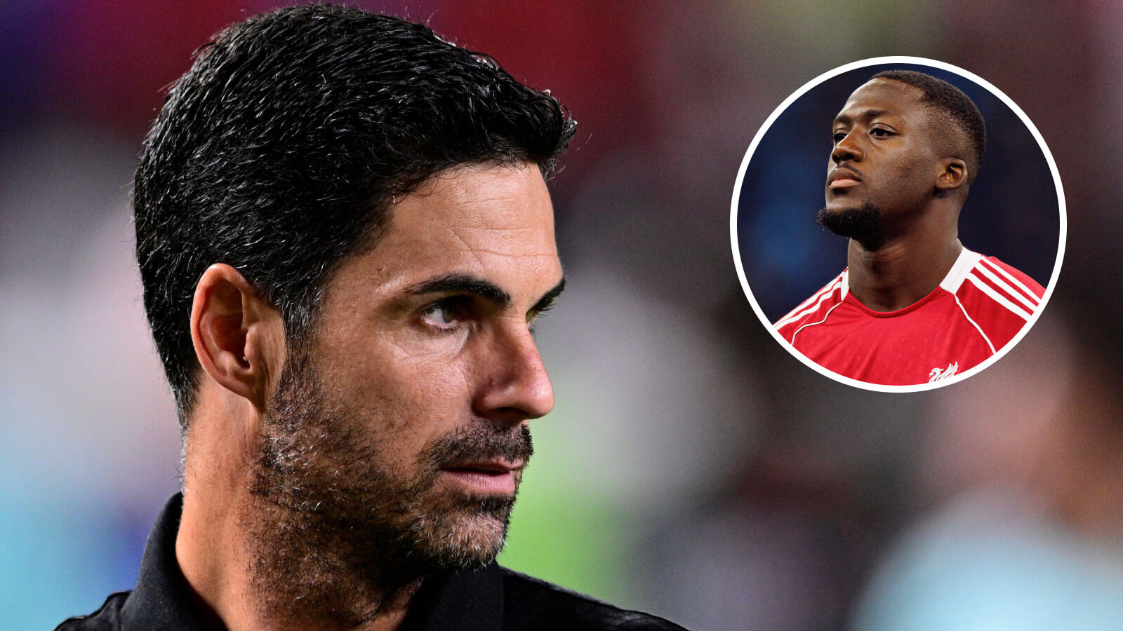 Two Images Collage Mikel Arteta Ibramina Konate