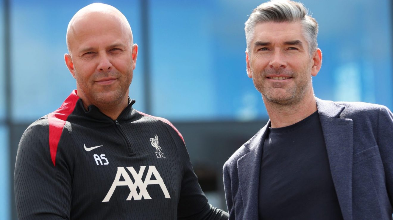 Liverpool head coach Arne Slot and sporting director Richard Hughes