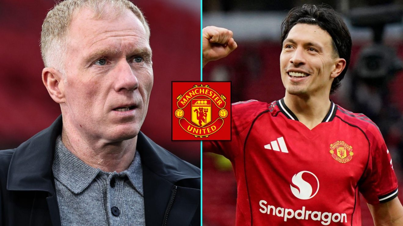 Man Utd legend Paul Scholes and Lisandro Martinez