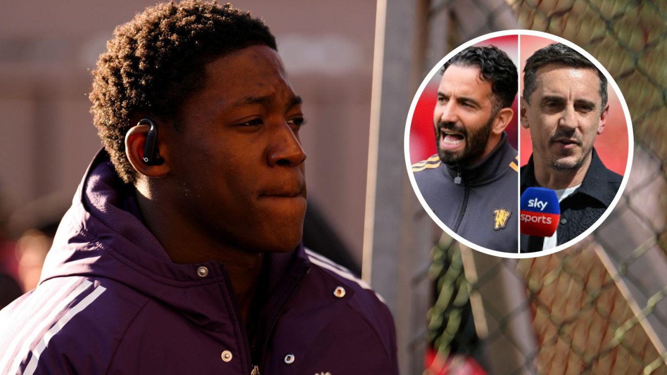 Kobbie Mainoo arrives for a Man Utd match