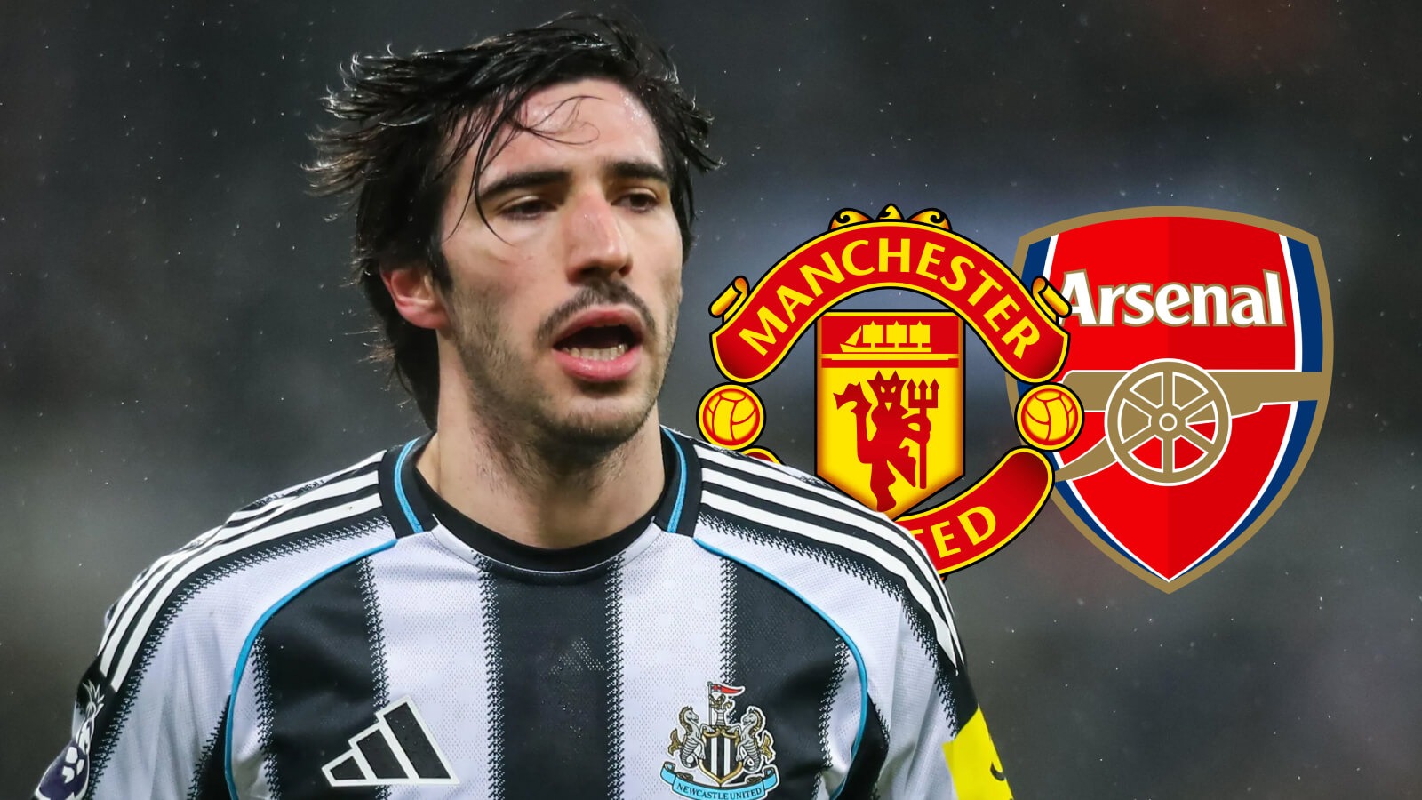 F365 Sandro Tonali with Manchester United and Arsenal badges 1 1
