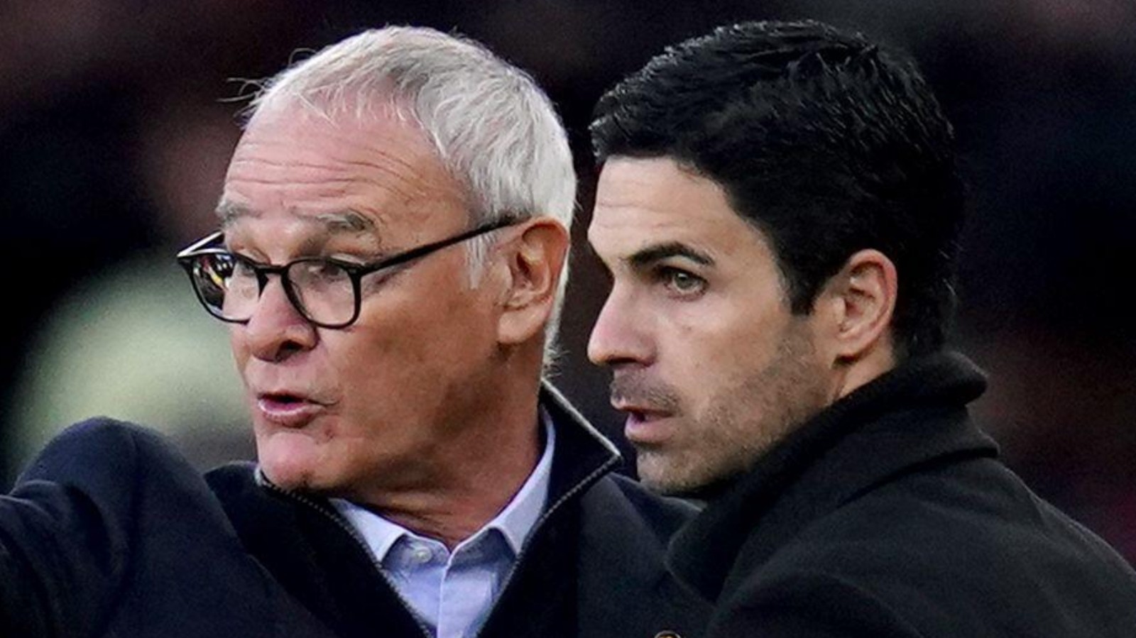 Watford coach Claudio Ranieri and Arsenal manager Mikel Arteta