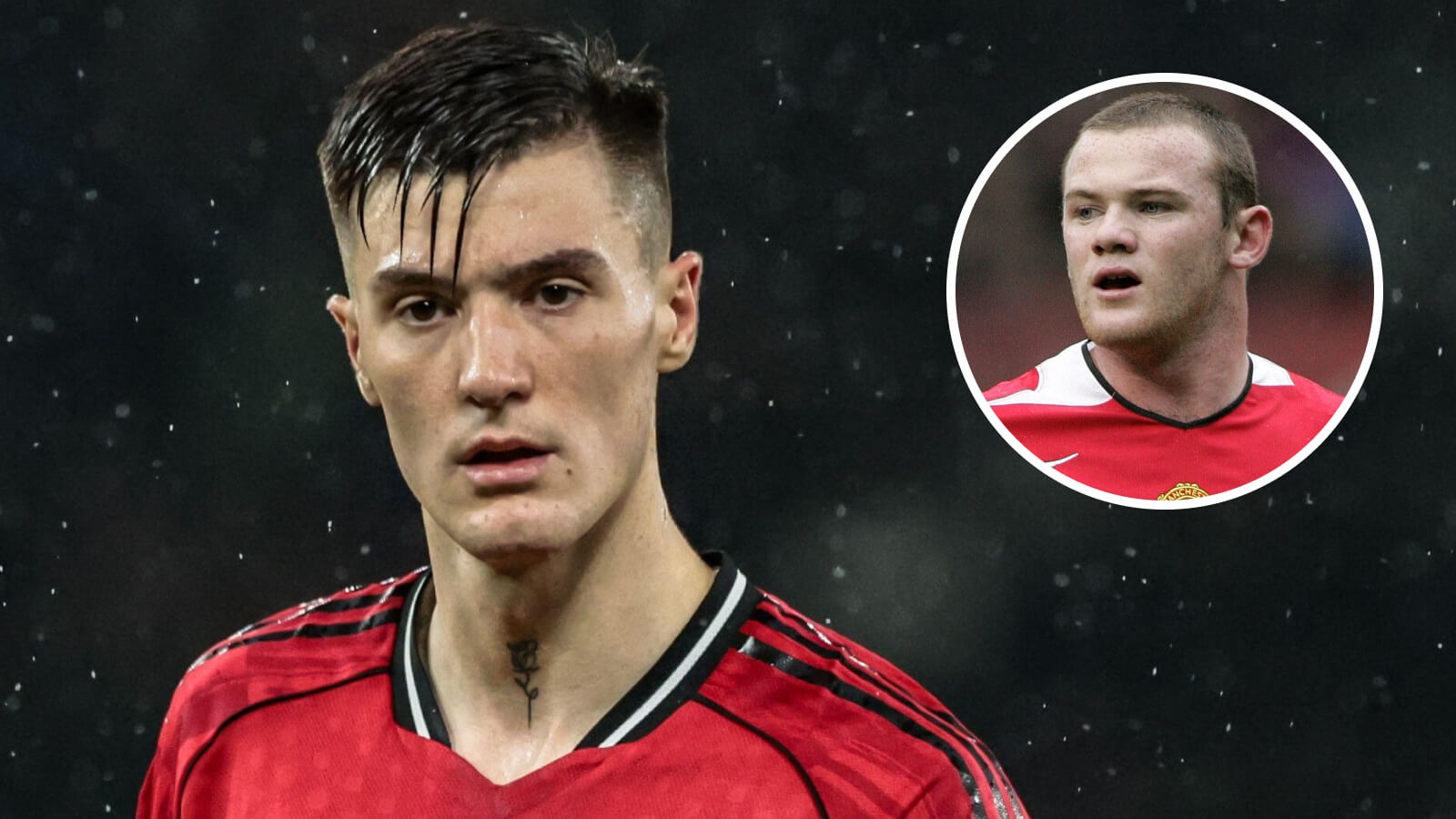 Two Images Collage Benjamin Sesko Wayne Rooney