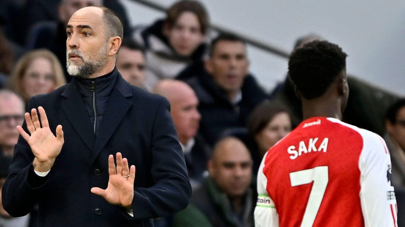 Spurs interim coach Igor Tudor and Arsenal player Bukayo Saka