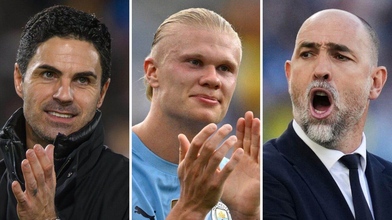 Mikel Arteta, Igor Tudor & Erling Haaland.