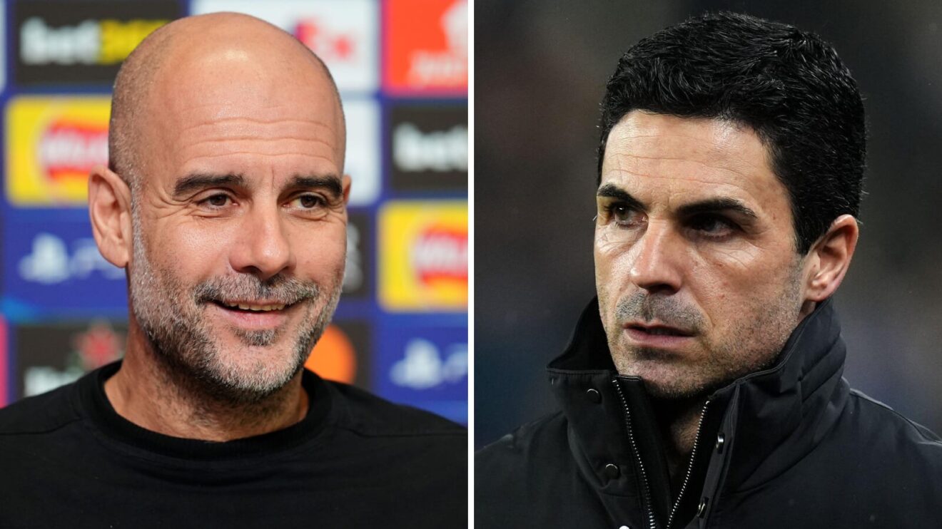 man city boss pep guardiola arsenal manager mikel arteta