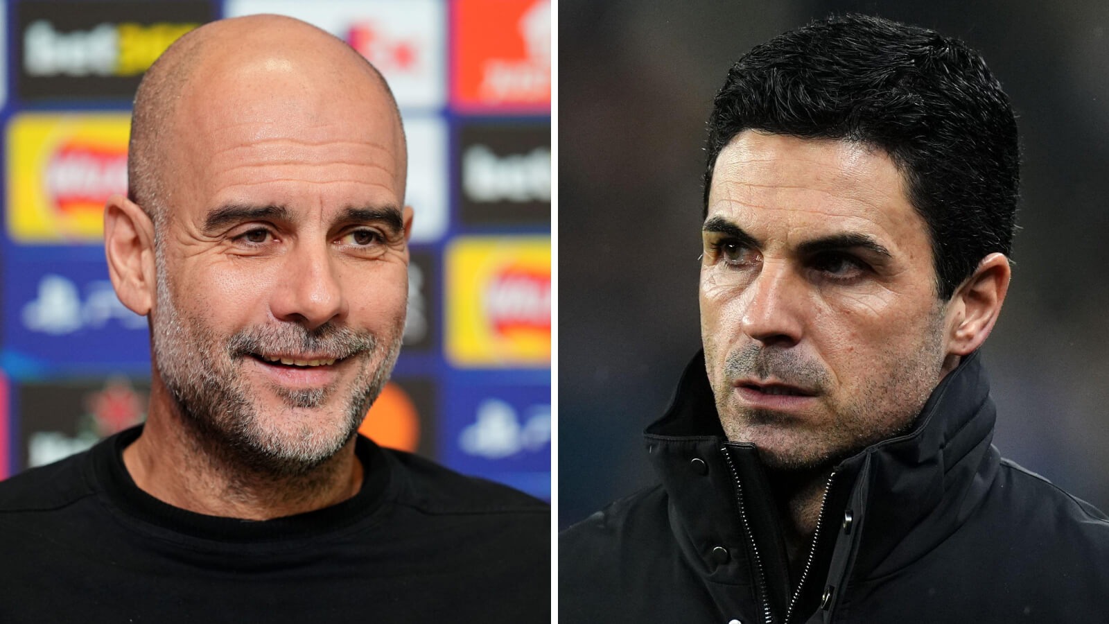 man city boss pep guardiola arsenal manager mikel arteta