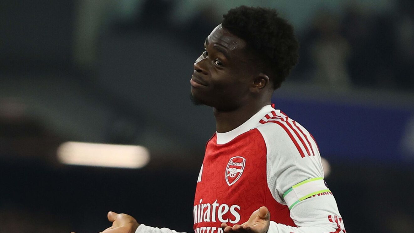 Bukayo Saka celebrates his meeting ambition for Arsenal at Brighton