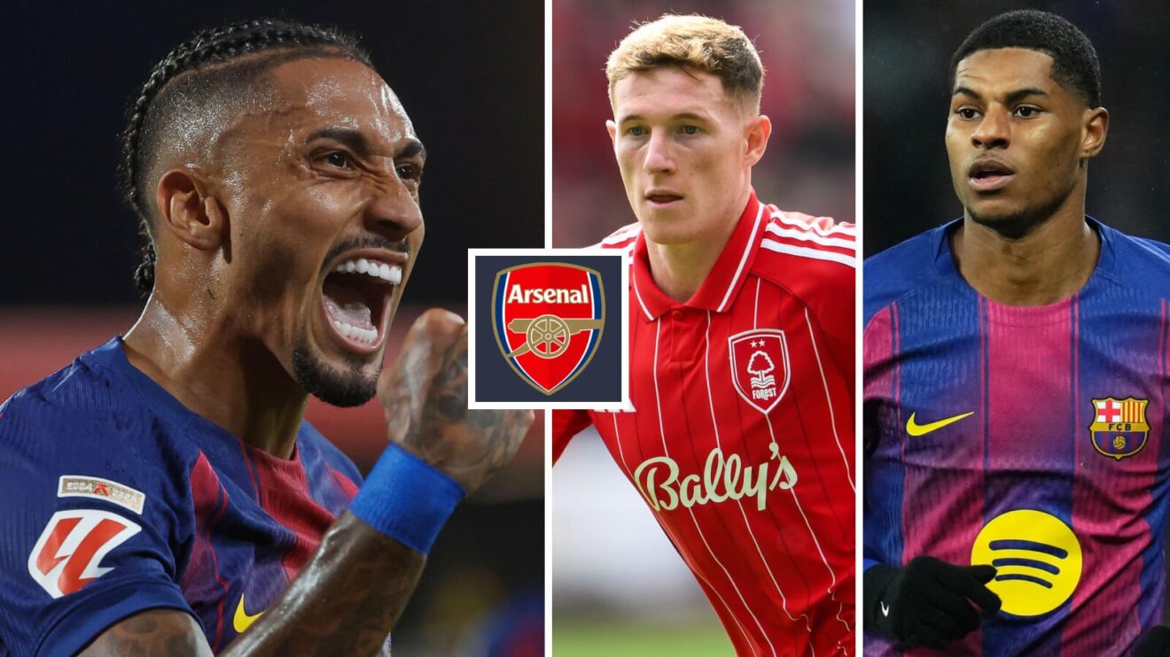 Arsenal transfer targets Raphinha and Elliot Anderson, and Barcelona loanee Marcus Rashford