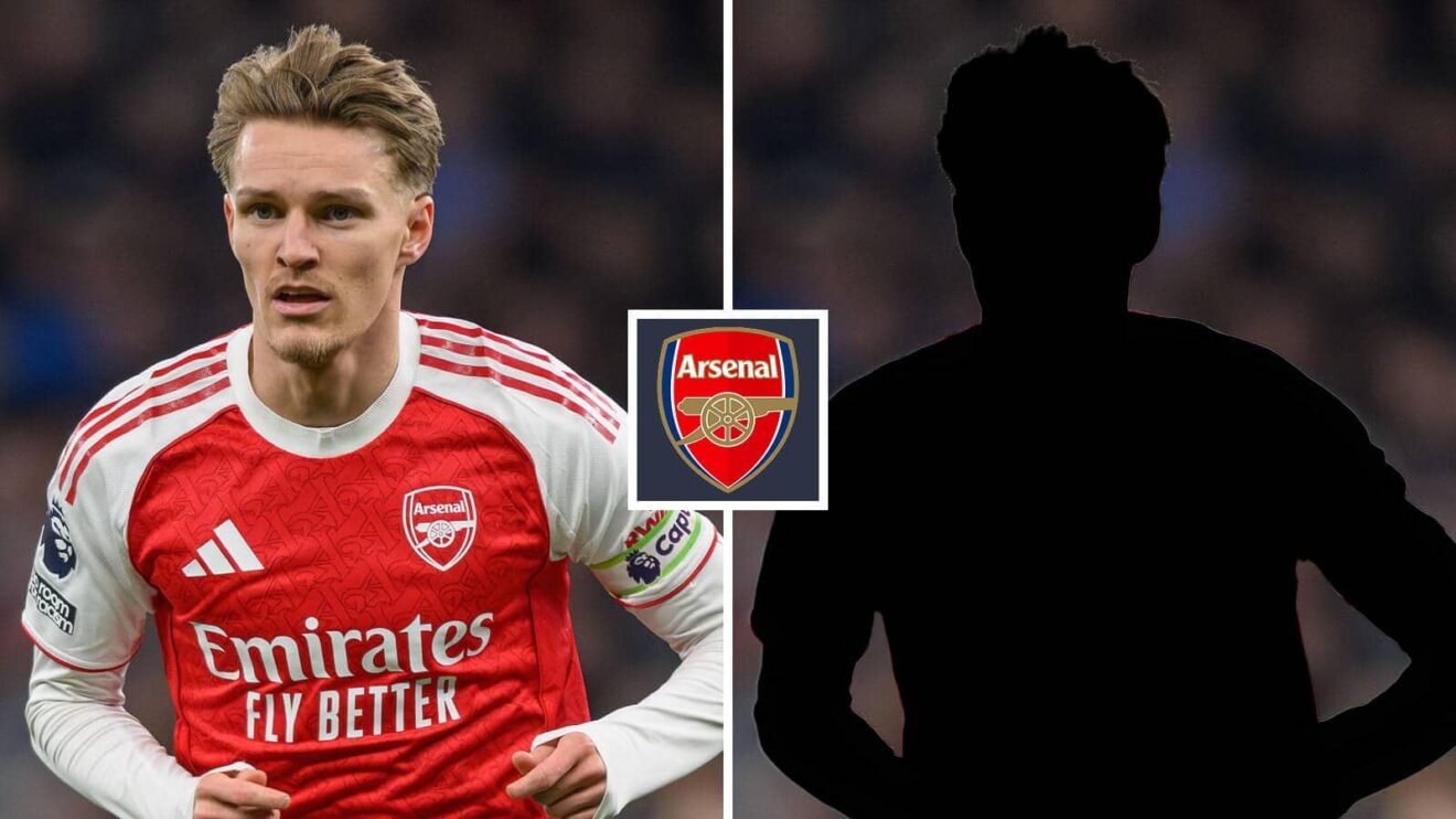 Slit photo of Assortment midfielder Martin Odegaard and also a shadow wearing the Assortment badge in between - copyright TEAMtalk