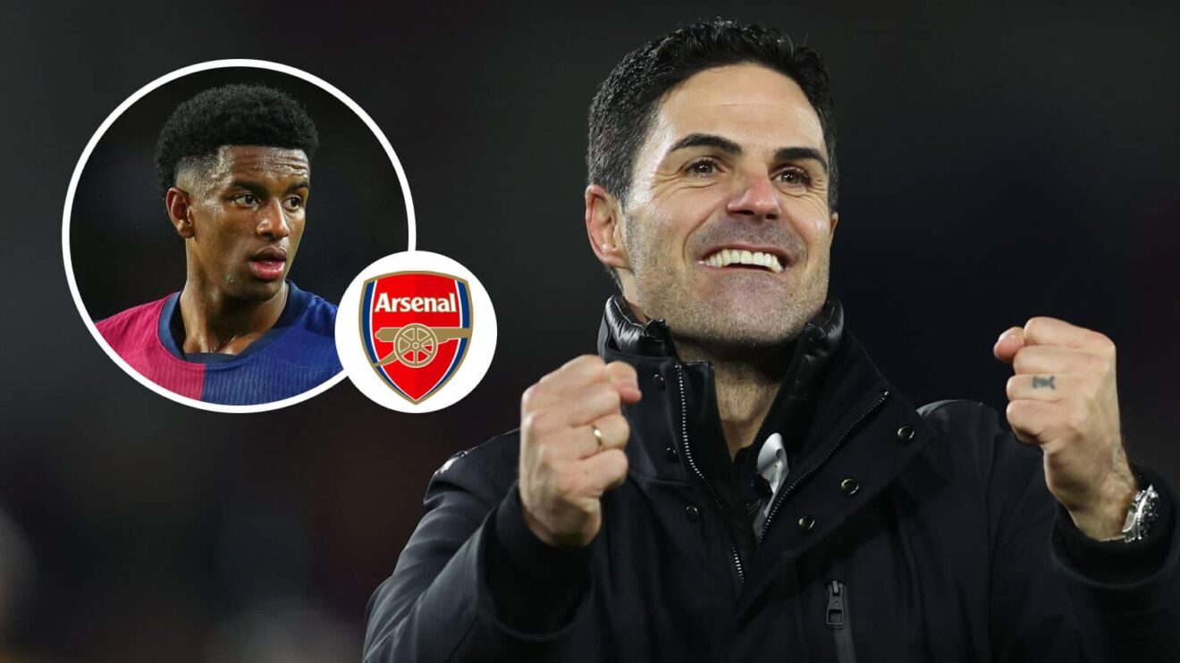 Barcelona vacated-previously Alejandro Balde, Arsenal badge and also Mikel Arteta - copyright F365