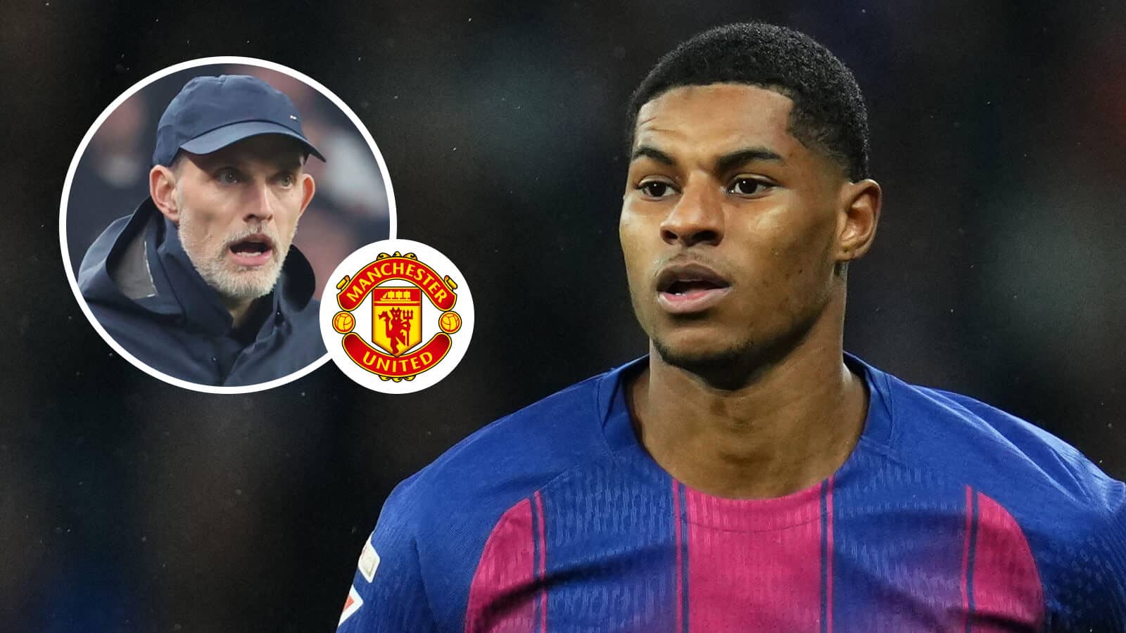 Two Images Collage Marcus Rashford Thomas Tuchel 1