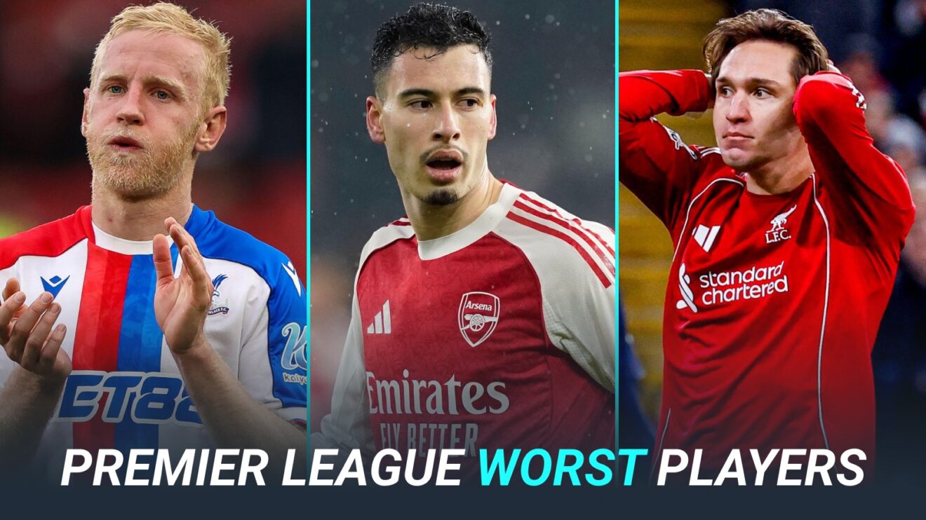 Premier League worst players graphic with Will Hughes, Gabriel Martinelli, Federico Chiesa