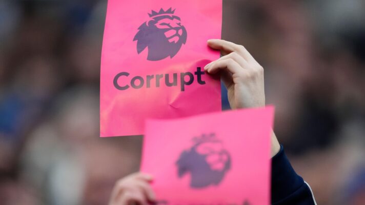 Everton fans mad at corrupt Premier League