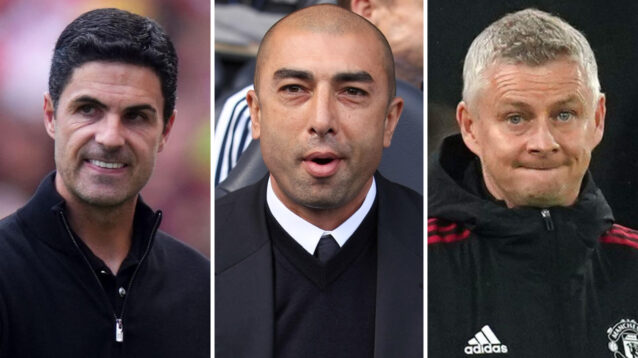 Mikel Arteta, Roberto Di Matteo and Ole Gunnar Solskjaer