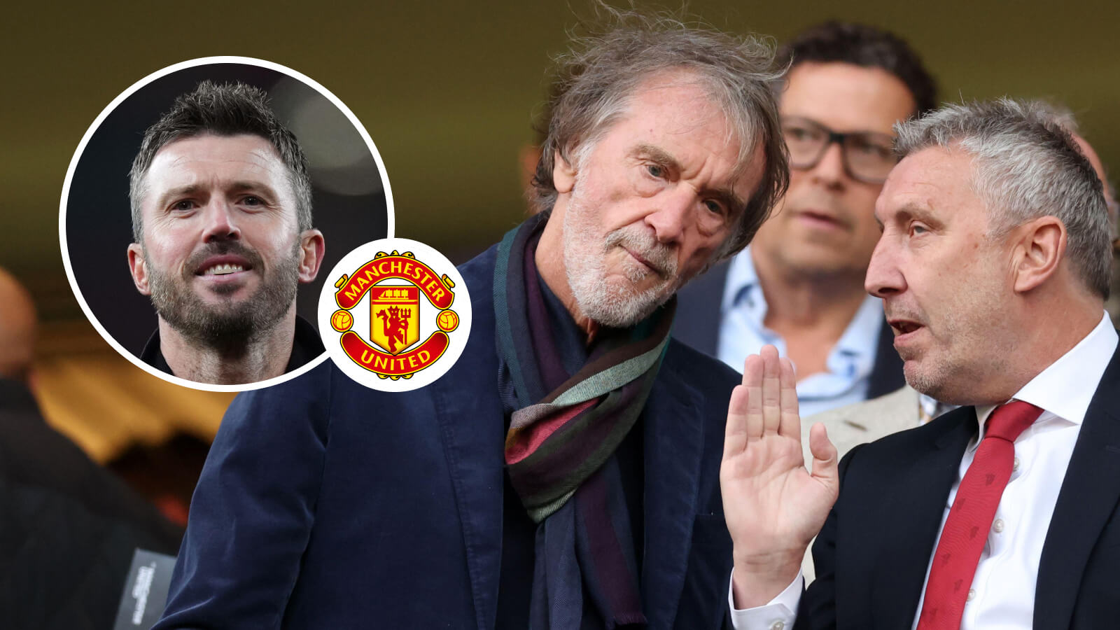 Two Images Collage Sir Jim Ratcliffe Jason Wilcox Michael Carrick