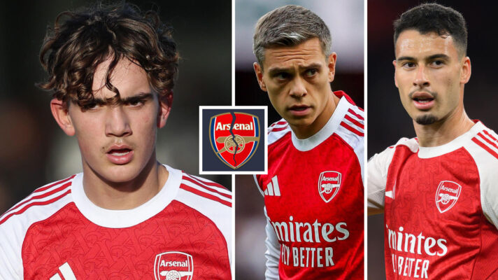 Arsenal trio Max Dowman, Leandro Trossard and Gabriel Martinelli