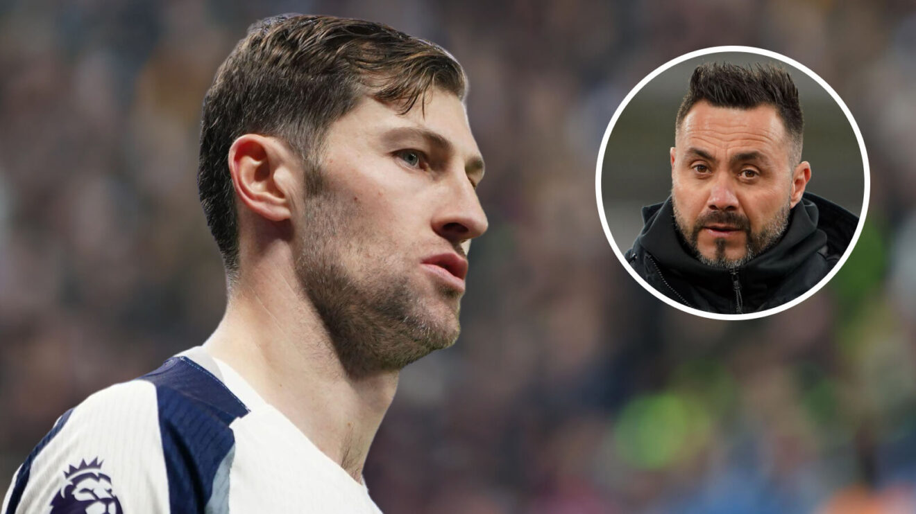 Ben Davies with Roberto De Zerbi.