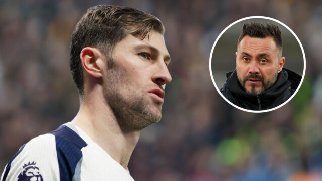 Ben Davies with Roberto De Zerbi.