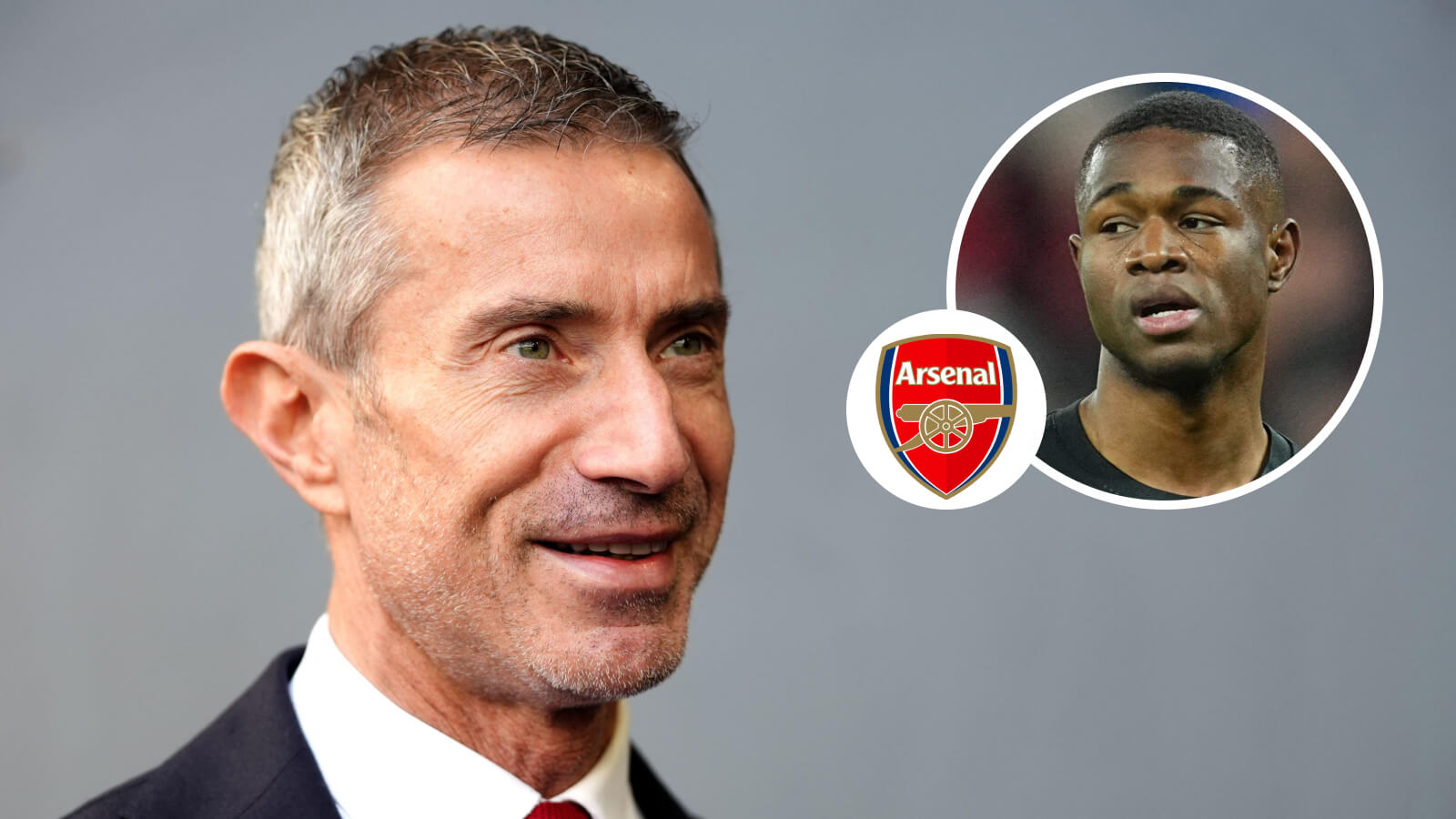 arsenal director andrea berta bayer leverkusen striker christian kofane