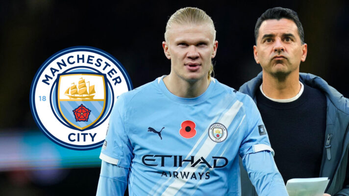Man City striker Erling Haaland and Michel