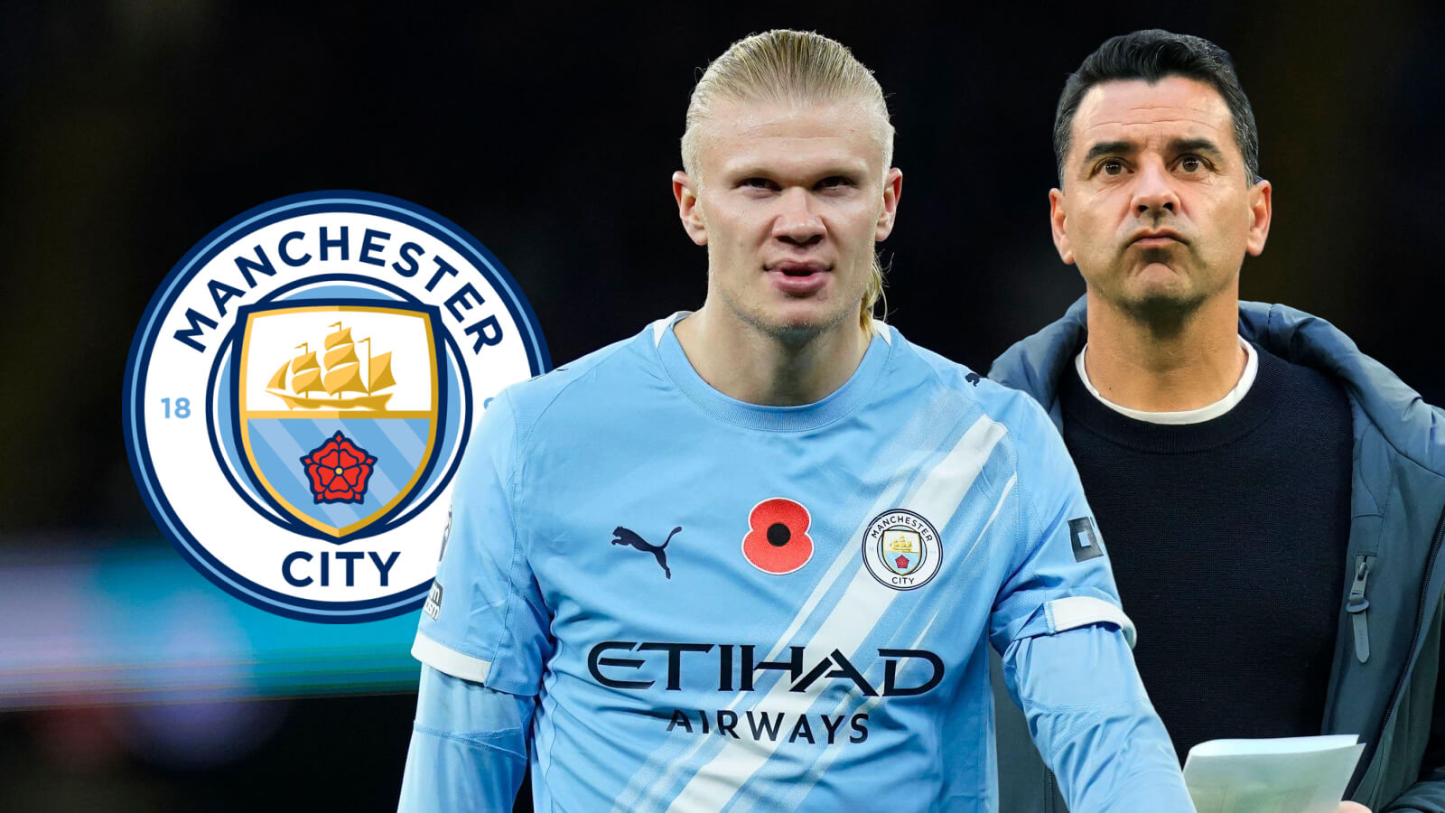 F365 Erling Haaland Michel with Man City badge 1 1