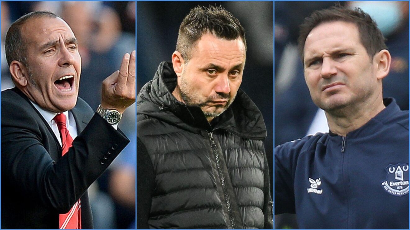 Sunderland manager Paolo Di Canio, Spurs coach Roberto De Zerbi and Frank Lampard of Everton