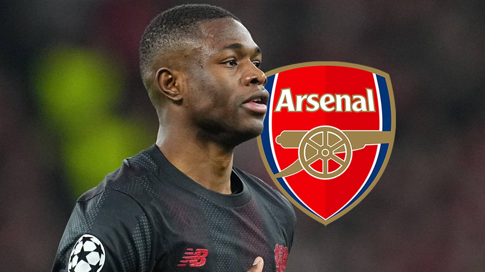 bayer leverkusen striker christian kofane arsenal badge