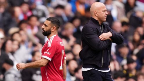 Arne Slot reacts to ‘shadow’ Salah missing penalty for Liverpool – ‘Sums us up’