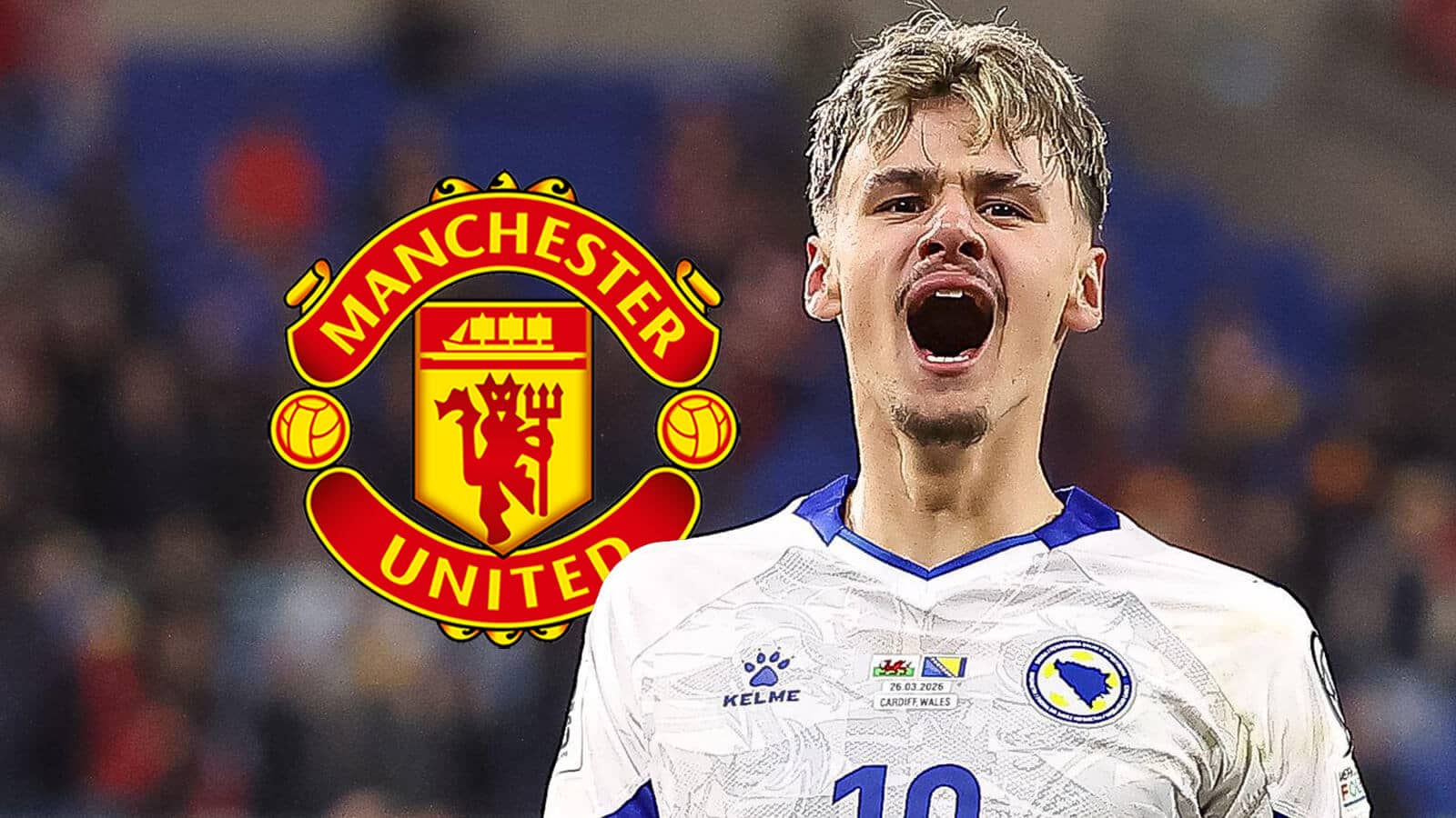 bosnia winger kerim alajbegovic man utd badge