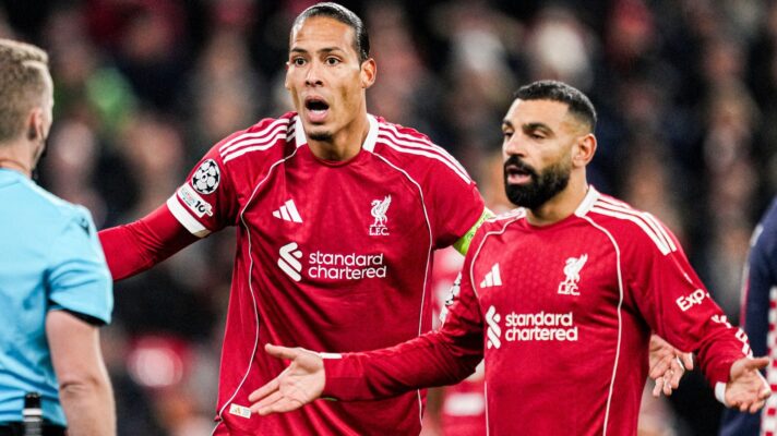 Liverpool's Virgil van Dijk and Mo Salah.