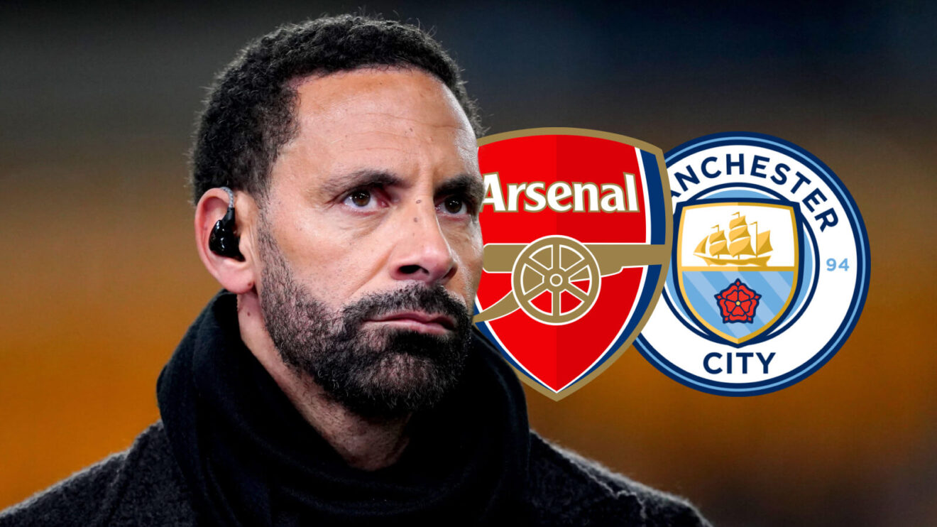 Rio Ferdinand with Conglomeration and also Man Metropolis badges