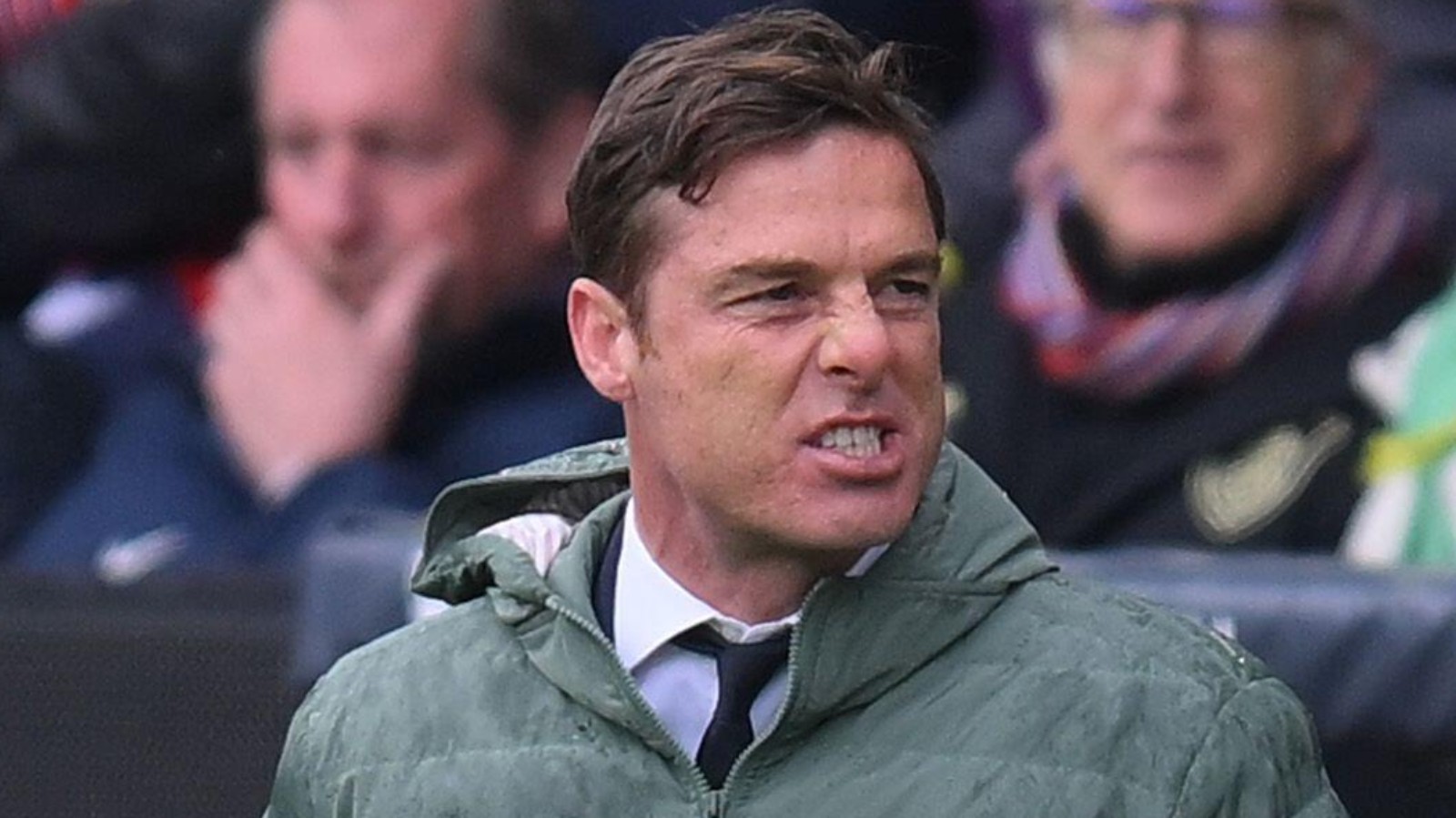Burnley manager Scott Parker reacts against Brighton