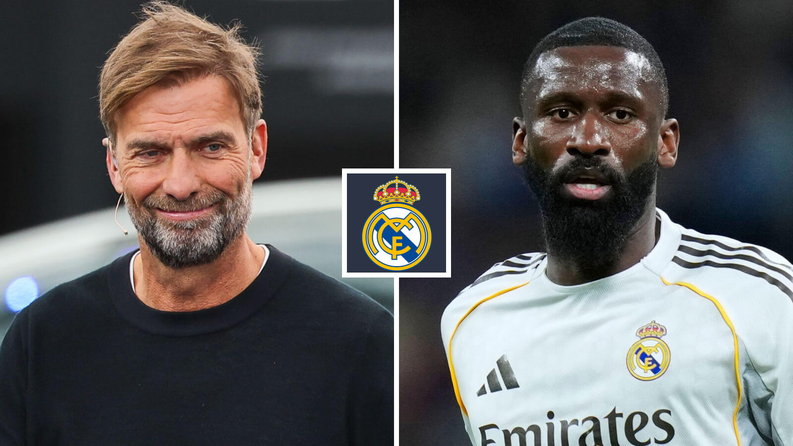 F365 Jurgen Klopp Antonio Rudiger with Real Madrid badge 1 1
