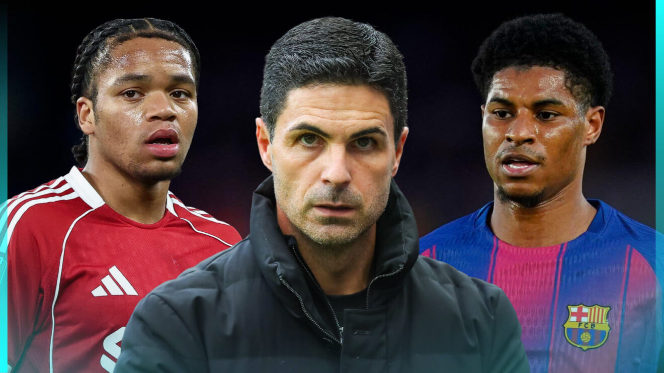 Mikel Arteta, Rio Ngumoha and Marcus Rashford.
