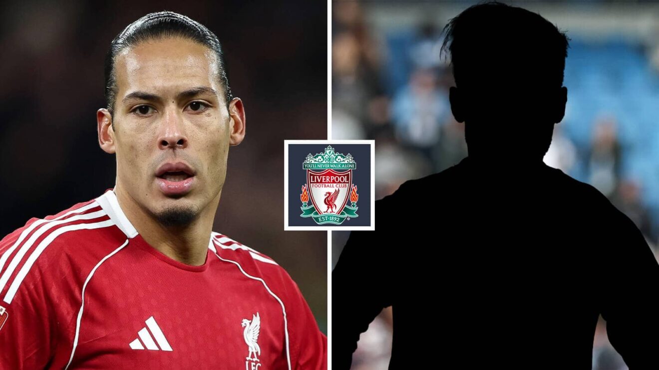 Pothole image of Liverpool defender Virgil van Dijk and a darkness by means of the Liverpool badge in between - copyright TEAMtalk