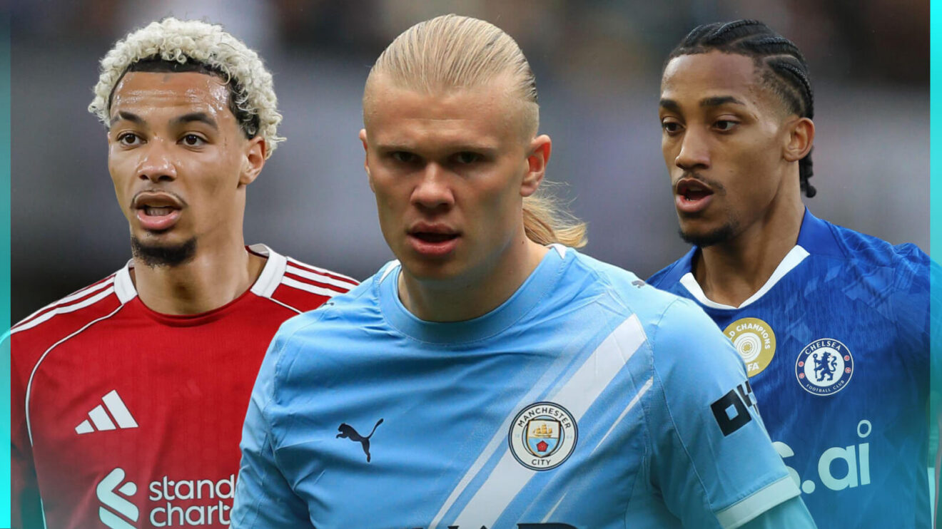 Erling Haaland, Joao Pedro, and Hugo Ekitike.