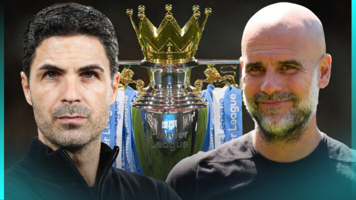 Man City boss Pep Guardiola and Arsenal head coach Mikel Arteta