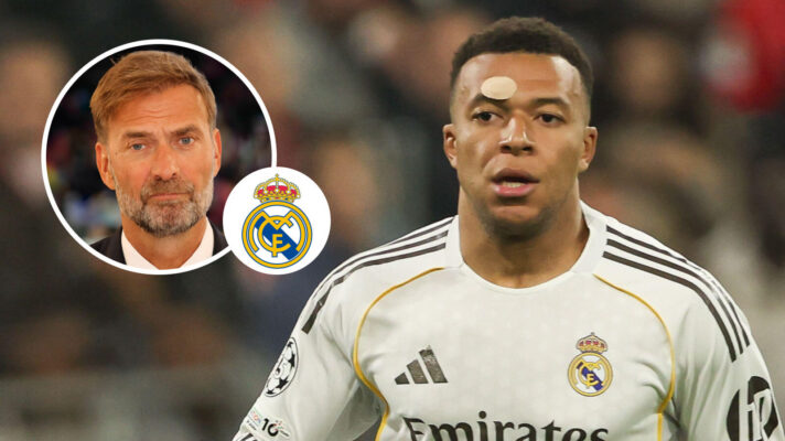 Real Madrid striker Kylian Mbappe and Jurgen Klopp