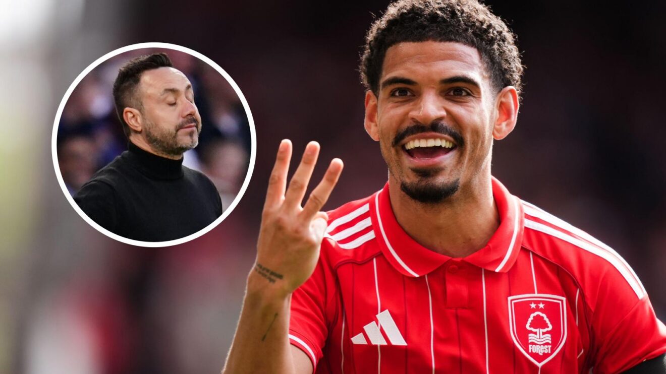 Nottingham Forest midfielder Morgan Gibbs-White and Spurs manager Roberto De Zerbi