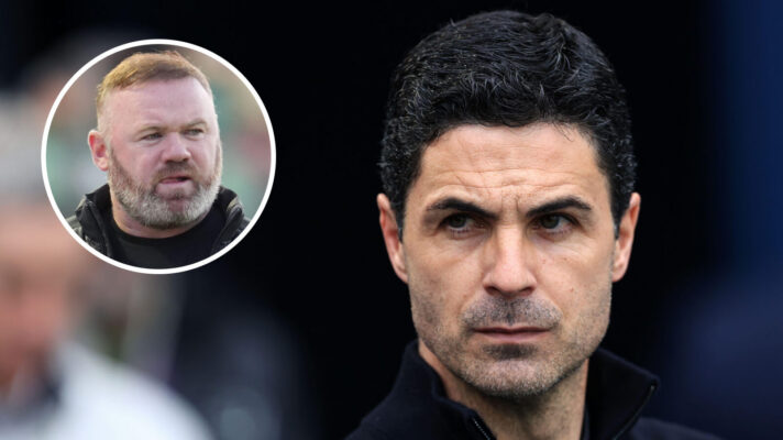 Arsenal head coach Mikel Arteta and Wayne Rooney