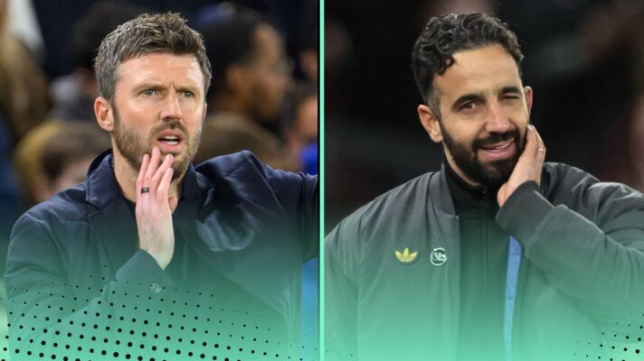 Man Utd boss Michael Carrick and his predecessor Ruben Amorim