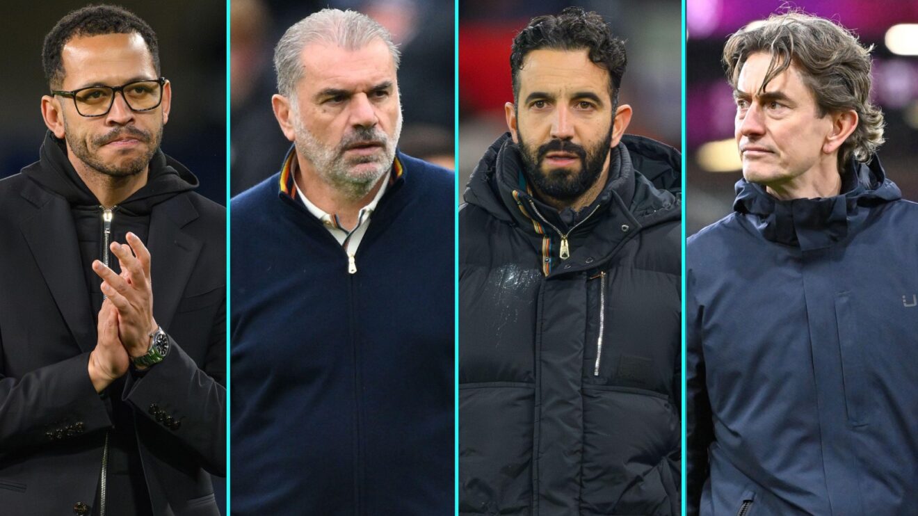 Liam Rosenior, Ange Postecoglou, Ruben Amorim and Thomas Frank